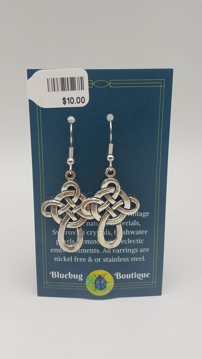 Celtic Knotted Cross Dangle Earrings