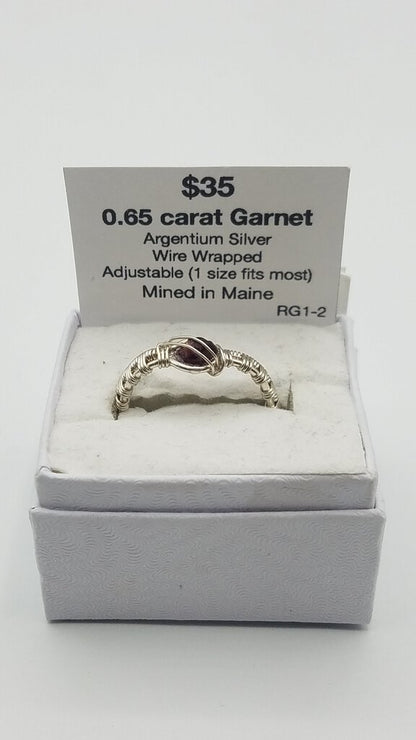 Garnetin Argentium Silver Ring