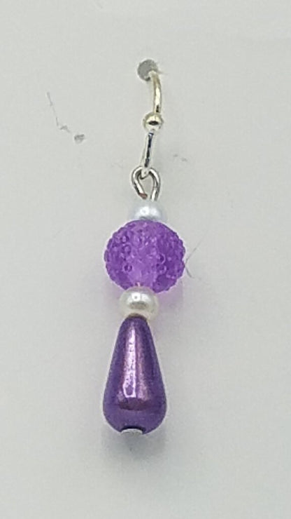 Purple Beaded Earrings