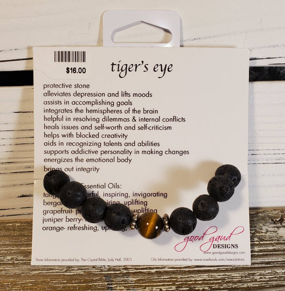 Tiger's Eye Lava Stone Bracelet
