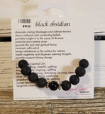 Black Obsidian Lava Bracelet