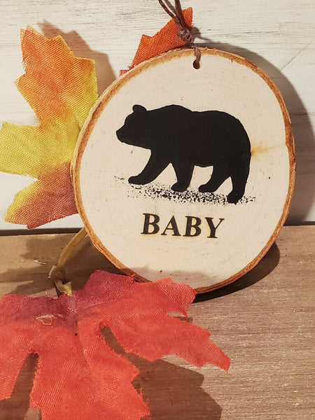 BEAR "BABY" MED BIRCH TREE ORNAMENT