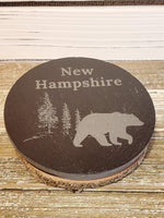 Bear "NEW HAMPSHIRE" coaster-slate (NAUTICALLY NORTHERN)
