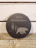 Bear "NEW HAMPSHIRE" coaster-slate (NAUTICALLY NORTHERN)