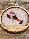 Lobster New Hampshire seashell round ornament (SHELLWARE)
