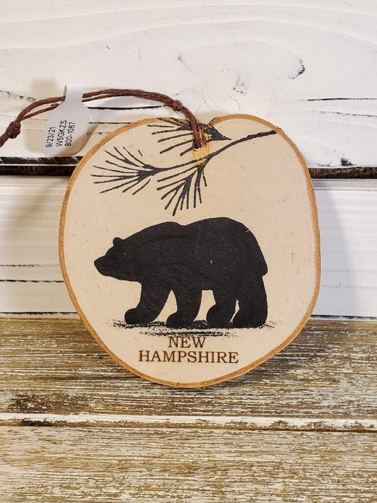 NH Bear Medium Birch Ornament