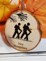 Hikers New Hampshire Medium birch tree Ornament
