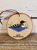 Loon New Hampshire color medium birch tree ornament