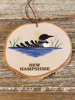 Loon New Hampshire color medium birch tree ornament