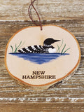 Loon New Hampshire color medium birch tree ornament