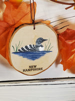 Loon New Hampshire color medium birch tree ornament