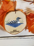 Loon New Hampshire color medium birch tree ornament